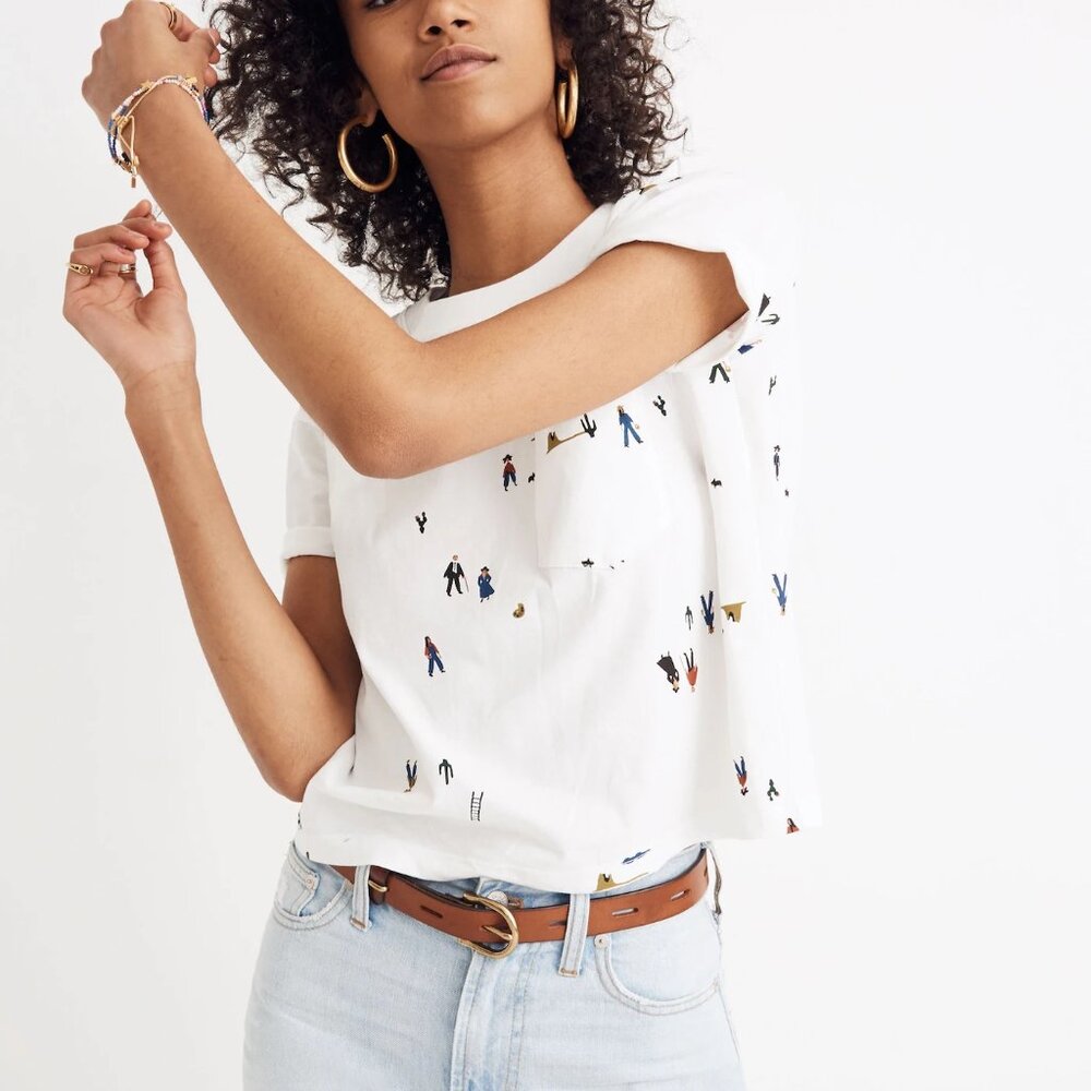 Easy Crop Tee in El Rancho Print
